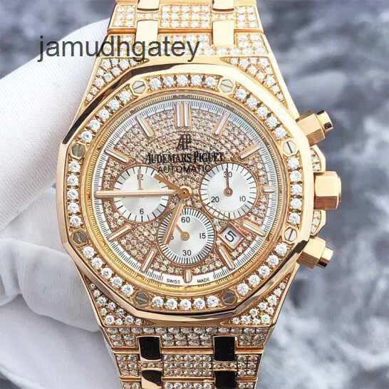 AP Swiss Luxury Watch Royal Oak Series 26320or Orologio da uomo in oro rosa 18 carati con diamanti sul retro Data di cronometraggio Orologio meccanico automatico da 41 mm