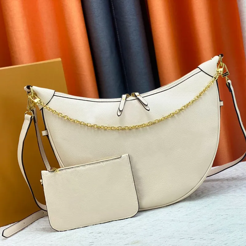 Large Loop Hobo Bag Women Designer Bags Half Moon Shape Luxury Bag Chain Crossbody Composite Bag Shoulder Bags Purse Zipped Pouch Embossed Grained