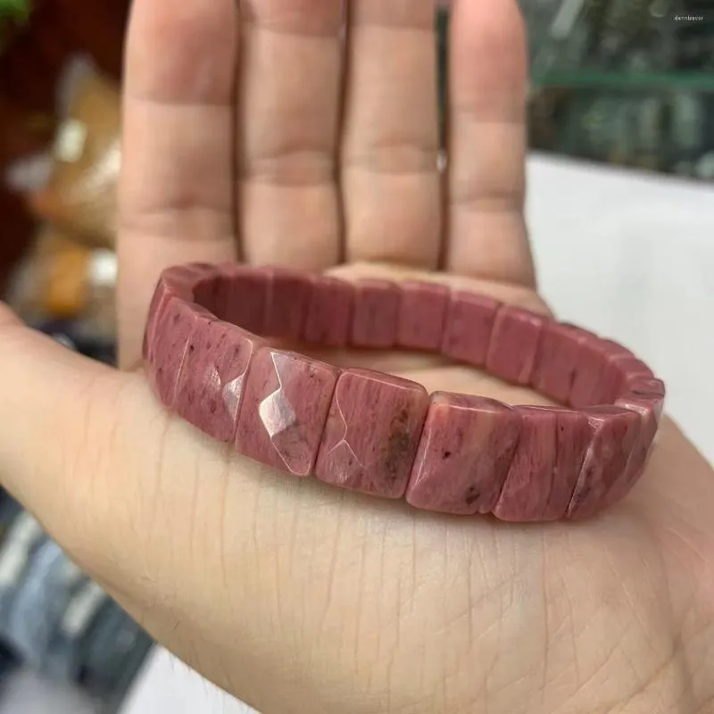 La pietra di Rhodonite del filo borda il braccialetto Jewerly della pietra preziosa naturale del braccialetto per il regalo delle donne Commercio all'ingrosso!