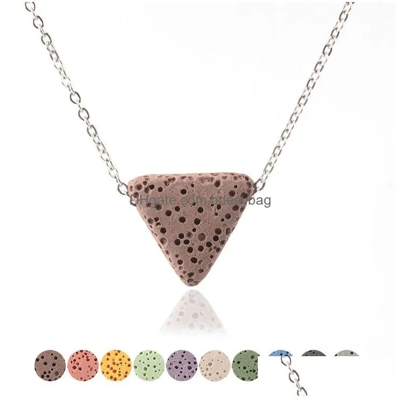 Triangle lava shop stone necklace