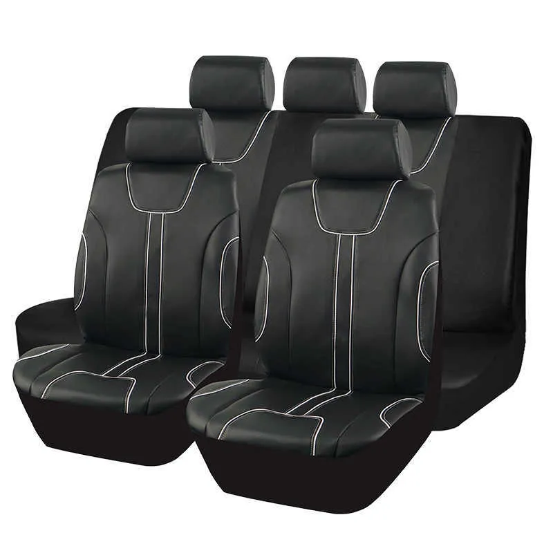 Nouveau Siège De Voiture Universel Noir Couvre Ensemble En Cuir Avec  Coutures À La Main Et Inserts Blancs Accessoires Coussin De Protection De  Siège Intérieur Du 11,33 €