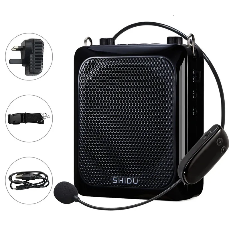 25W Wireless Voice Amplifier & PA System With 2 Mics - Bluetooth, Rechargeable For Teachers, Coaches