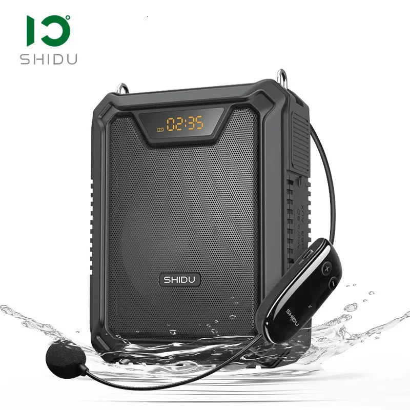 Microphones Amplificateur vocal portable Shidu avec microphone sans fil pour les enseignants en haut-parleur Bluetooth étanche M808 231116