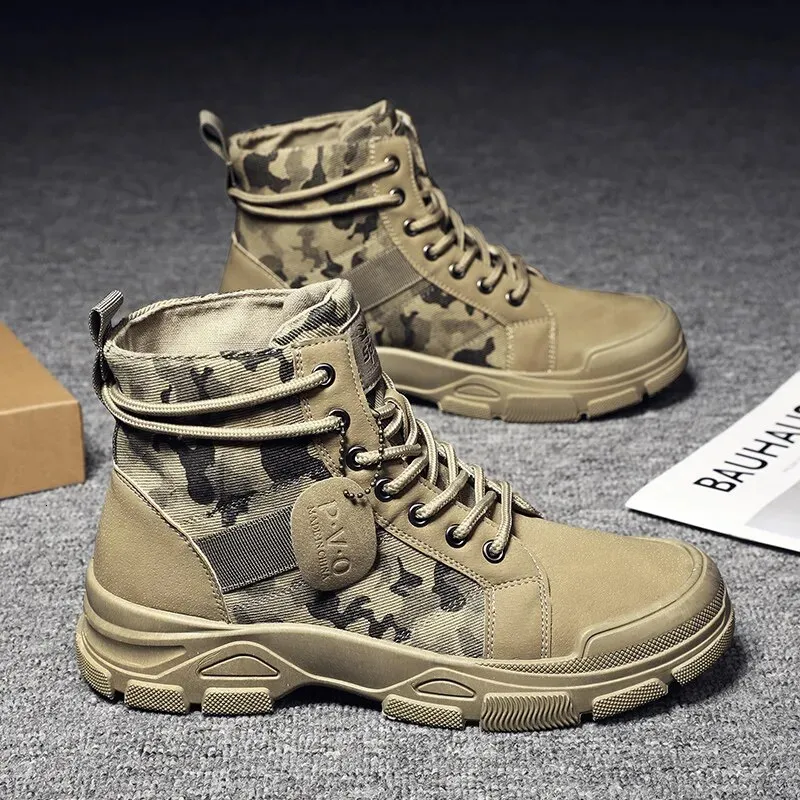 Safety Shoes Men s Shoes Camo Martin Boots Men s Autumn Winter Work Wear Casual Short Boots 231116