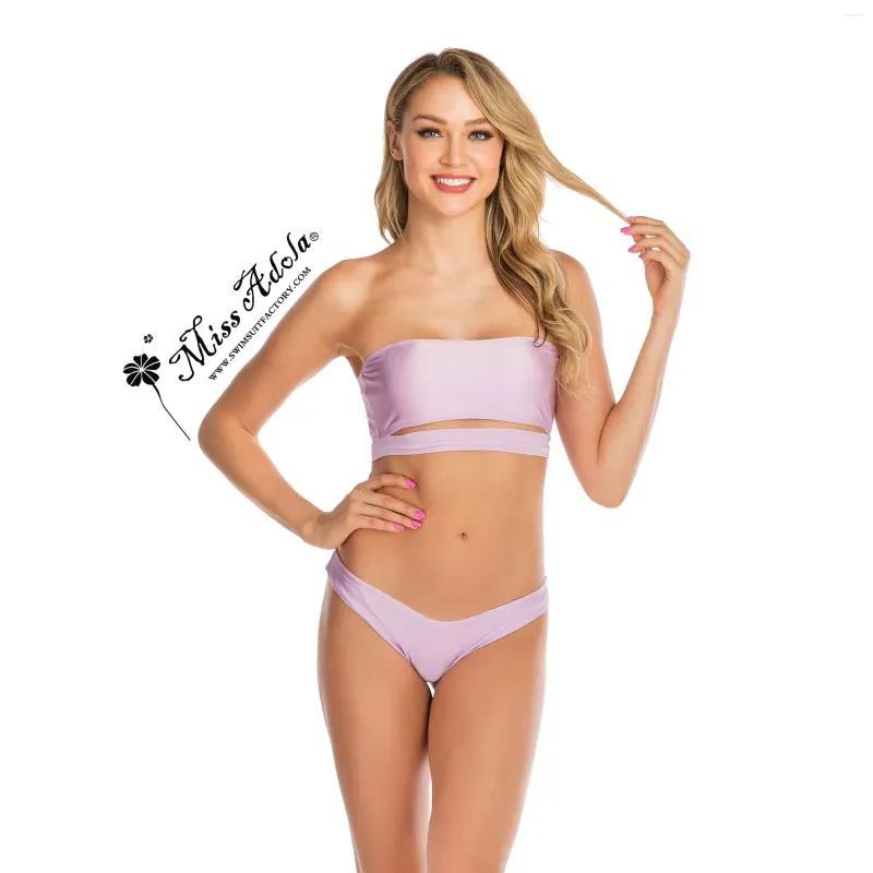 Costume da bagno da donna 2023 Costume da bagno bikini europeo e americano Costume da bagno diviso sexy solido Set da bagno a vita alta