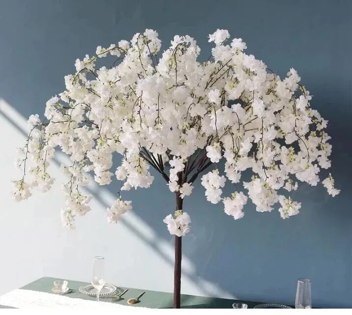 Simulation de cerisier, 4 pièces, plante, faux arbre à fleurs, décoration de salon, hôtel, mariage, ameublement de fête à domicile