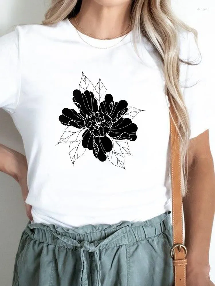 Dames t shirts vrouwen vrouwelijke bloemen waterverf 90s schattige mode zomer grafische tee kleding kleding kleding met korte mouwen casual t-shirts