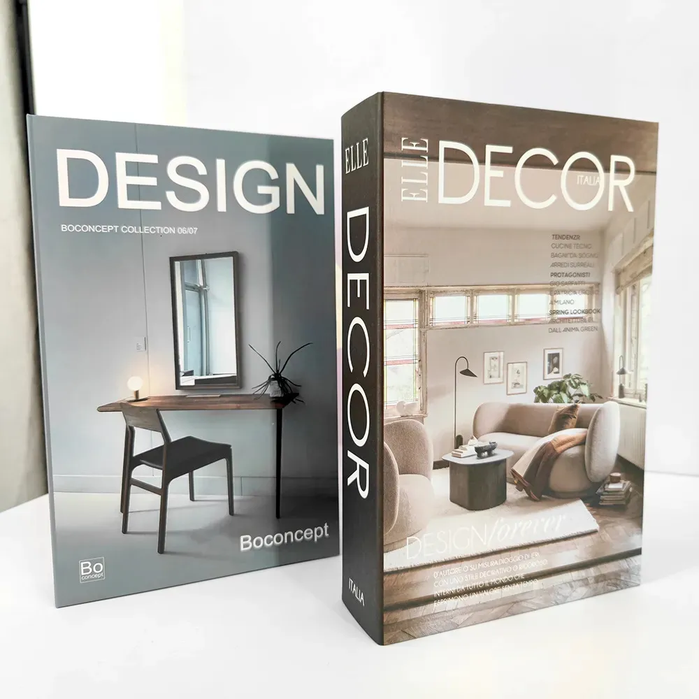 Dekorativa objekt figurer Fashion Fake Book Decoration Home Accessories Modern Desktop Storage Box Coffee Table POGRAPHY PROPS Estetic Room Decor 231115
