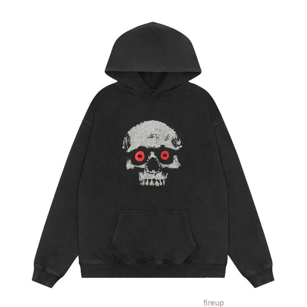 Sweatshirts Mens Womens Designer Hoodies Fashion Streetwear Galleryes depts American Vintage Silver Skull Print High Street Men's Women's Hoodie