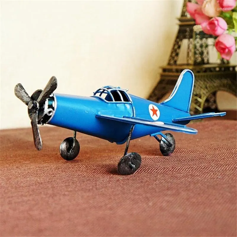 Dekorativa figurer 1PC/Lot Antik Retro Airplane Model Handmade vintage Iron Metal Craft Home/Pub/Shop Decor Party Gifts