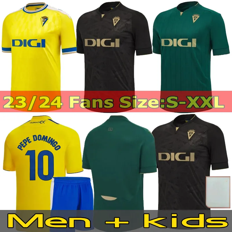 23/24 Cadiz Soccer Jerseys Cadiz cf negredo camisetas de futbol lozano Alex Bodiger Juan Cala camiseta a liga 2023 2024 Men يضع Kids Kit Home بعيدًا عن قميص كرة القدم T