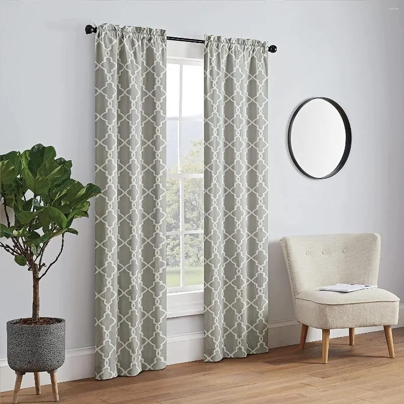 Cortina de cortinas de bolso decorativo moderno para quarto ou sala (painel duplo) 28 "x 84" TAUPE