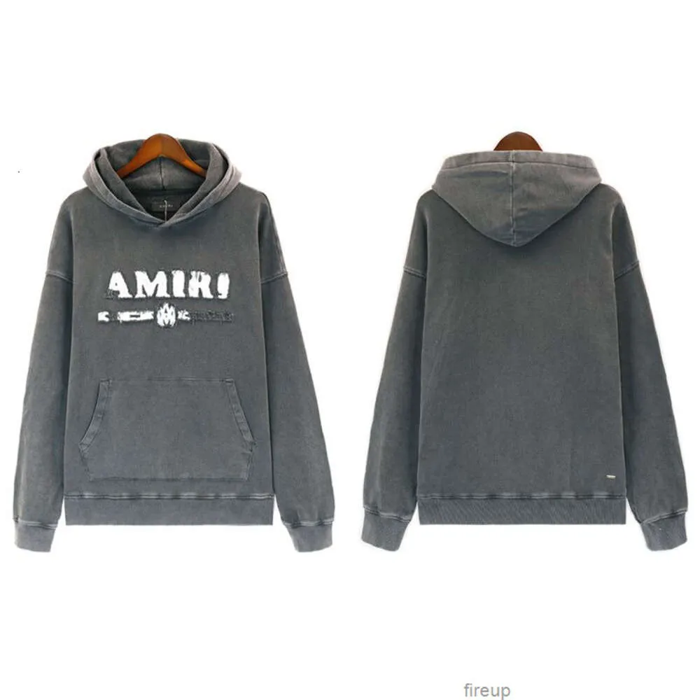 Sweatshirts Mense Womens Designer Hoodies Fashion Streetwear American Fashion BR Amires tvättade gammalt brev broderi high street Autumnwinter Loose Mens Womens Ho