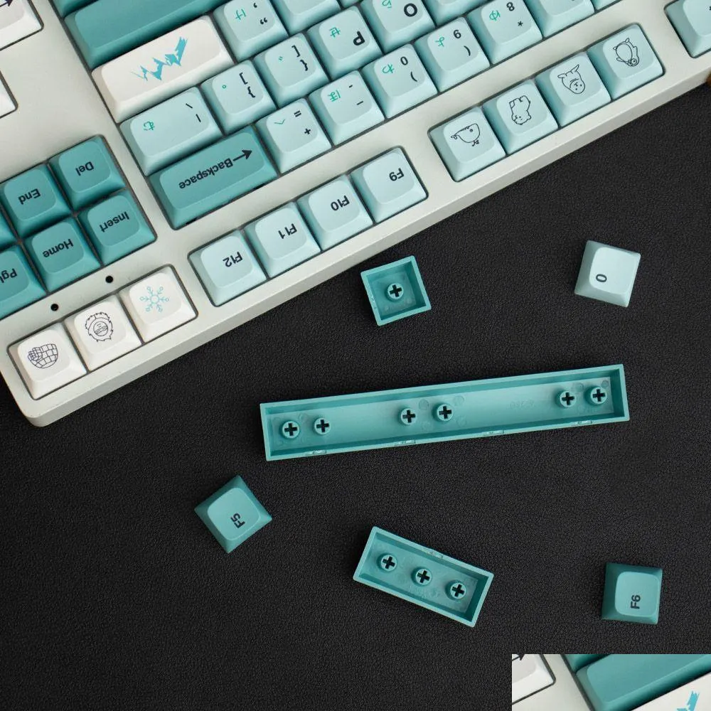 Keyboard GMK sklonowany lodowiec XDA Profil 125 Keycap PBT-Sub Keycaps dla Cherry MX Przełącznik Mechaniczna klawiatura 61 68 98 104 Layo Dhlnr