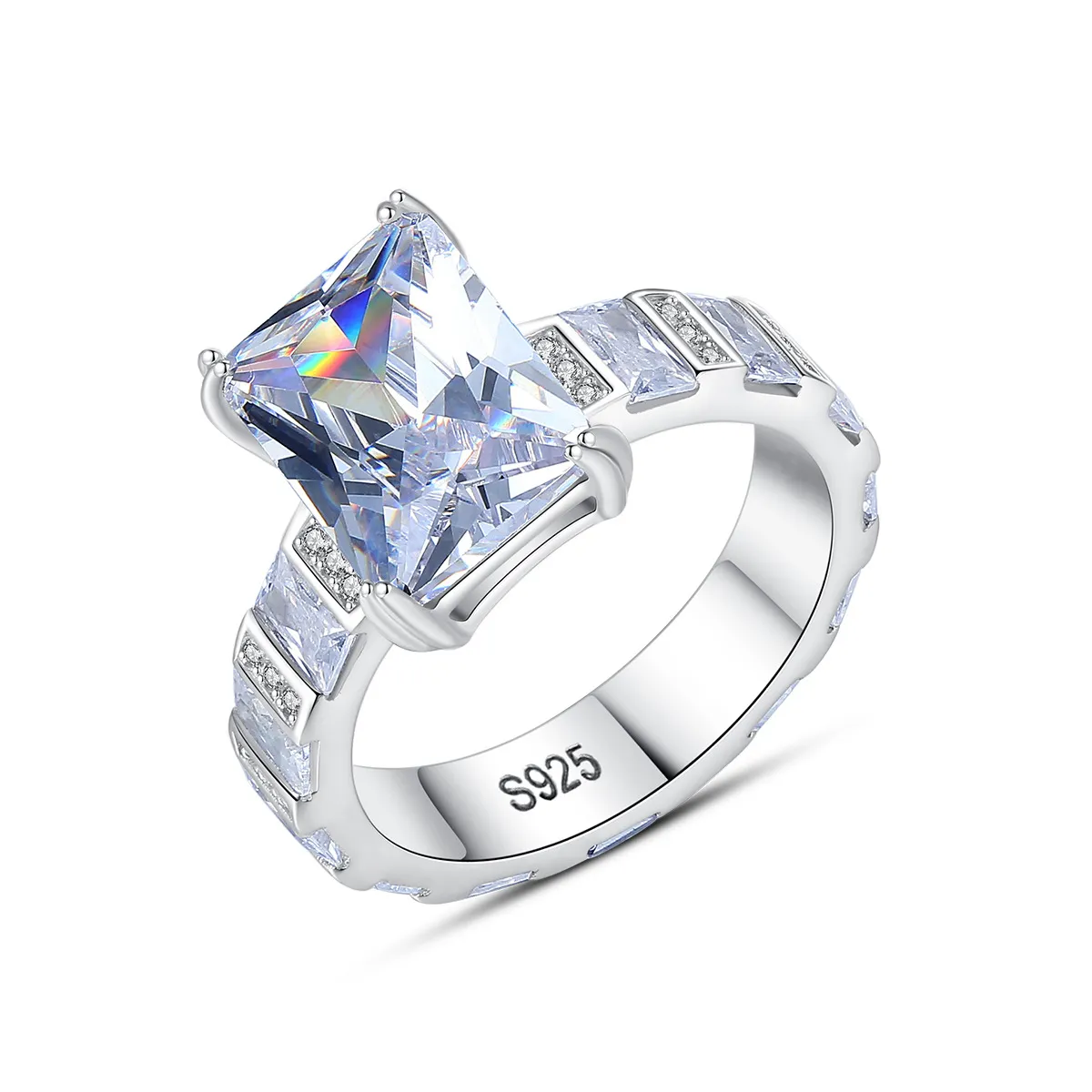 Новый S925 серебряный кольцо стерлингового кольца AAA Циркон