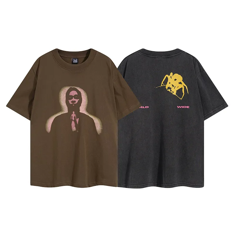 24SS T-Shirts T-Shirts Kurzarm-T-Shirt High Street Man Print T-Shirts Tops Hochwertiges Designer-Baumwoll-T-Shirt