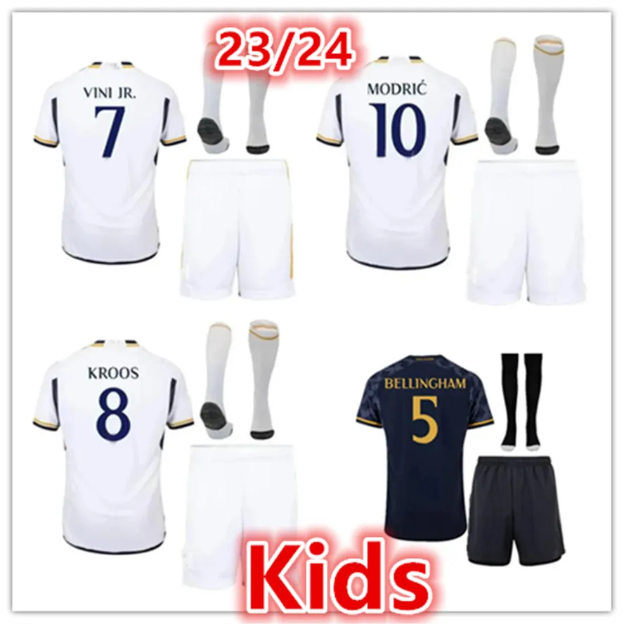 2023 2024 Real Madrids BELLINGHAM VINI JR Fußballtrikots Kinderfußballkits Socken 23 24 Kind Heim Auswärts Drittes Fußballtrikot Hemd Camisetas Futbol Maillot