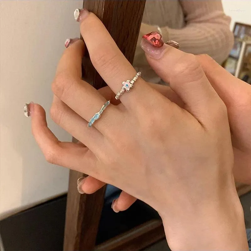 Cluster Rings PANJBJ 925 Sterling Silver Flower Beaded Ring For Women Girl Concise Fashion Individuality Jewelry Birthday Gift Drop