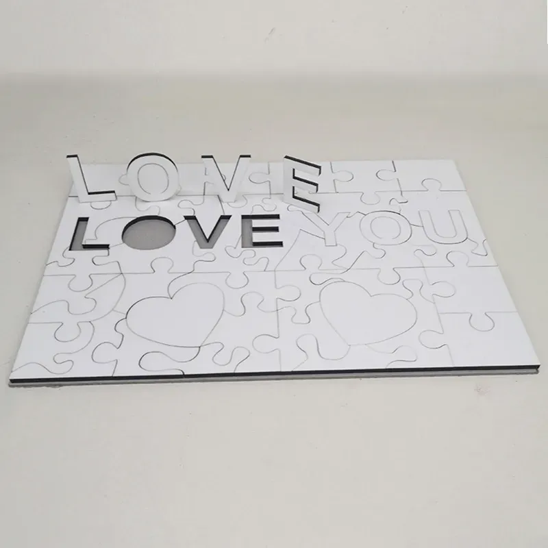 A4 Sublimation Blank Puzzle Favor Creative Love MDF Heat Transfer Jigsaw Toy DIY Valentine's Day Gift