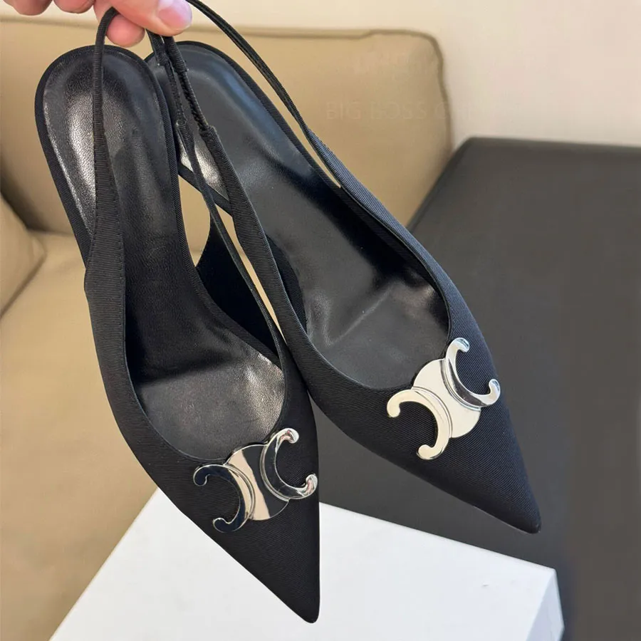 Triumfalne spiczasty palce palców szpilki sztyletowe sandały damskie kocione obcasy buty buty luksusowe designerskie buty biurowe buty obiadowe z pudełkiem