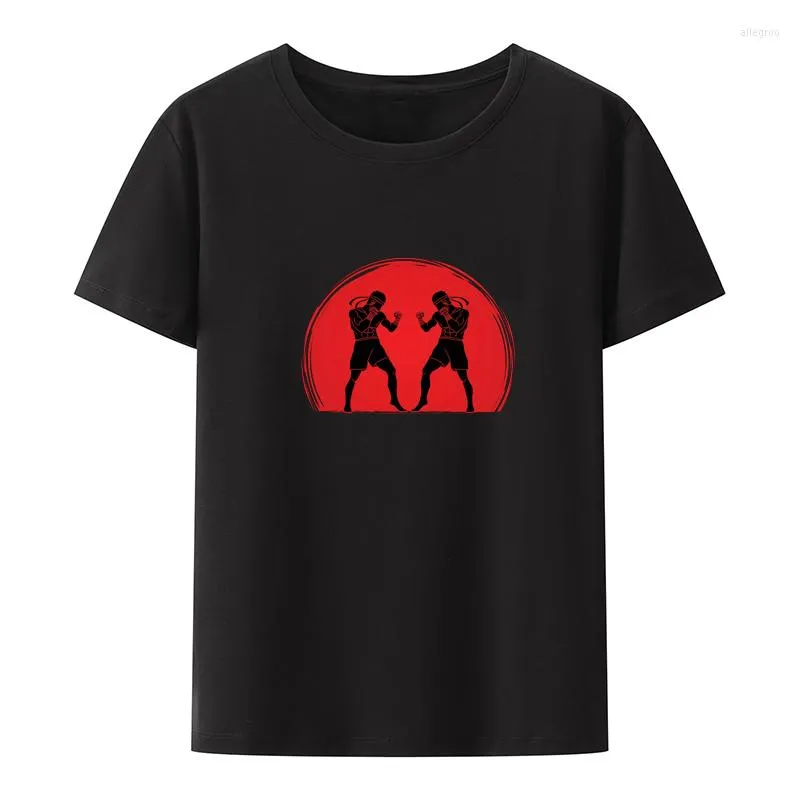 Men's T Shirts Men Shirt Muay Thai Therapy For Pure Cotton Urban T-shirt T-shirts Style Summer Breathable Short-sleev Leisure