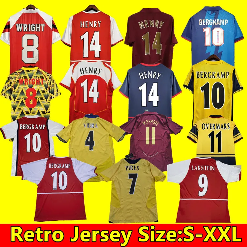 Arsen Retro Soccer Jerseys Highbury Fabregas Футбольная рубашка V.Persie Pires Reyes Vieira Henry 02 03 05 06 98 99 Bergkamp 94 95 Adams Persie 96 97 Galla 86 87 89 89