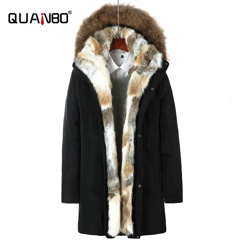 Chaquetas para hombres Chaqueta de invierno para hombres Capucha gruesa de invierno Separada Cálido Impermeable Cuello de piel de mapache grande para -30 grados Chaqueta de plumón de ocio 231116