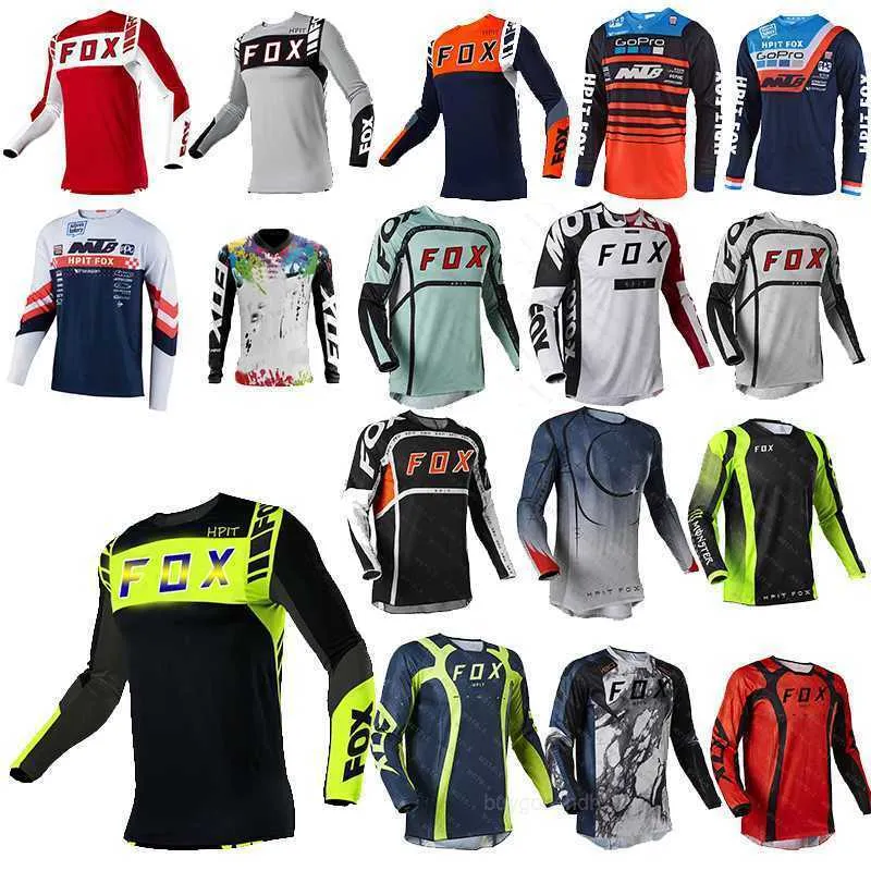 2023men's camisetas 2023 homens downhill jerseys mountain bike mtb camisas offroad dh motocicleta jersey motocross sportwear roupas hpit fox e88 y99