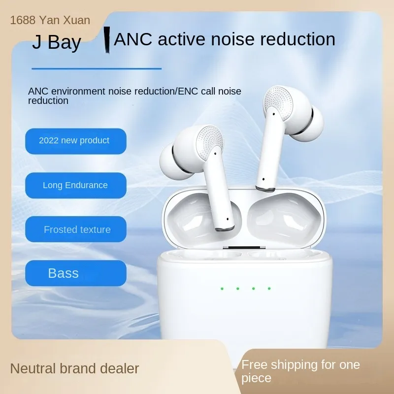 Fone de ouvido Bluetooth Anc com redução de ruído popular, modelo privado, bateria de longa duração, esportes, sem fio, intra-auricular, inteligente, chamada, redução de ruído