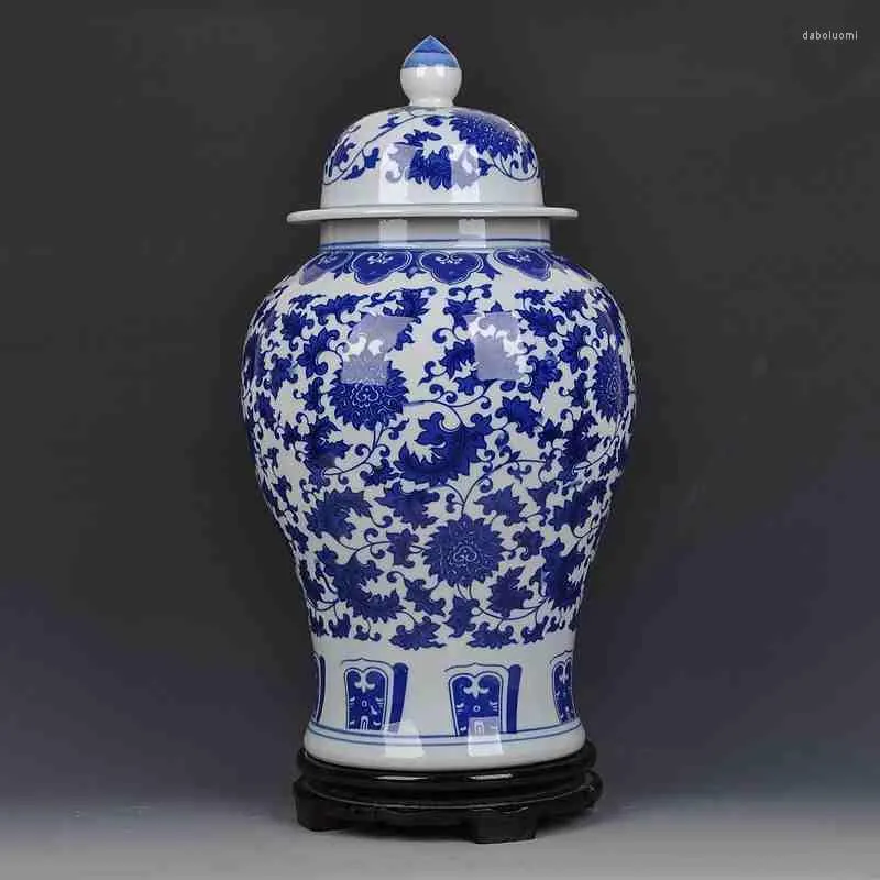 Storage Bottles Jingdezhen Ceramic Ginger Jars Antique Porcelain Temple White And Blue Jar