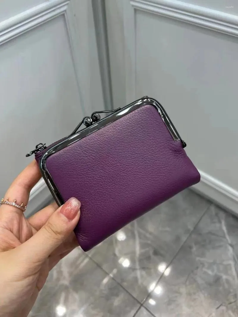 Wallets Coin Purse Genuine Leather Retro Handbag Short Wallet Women's Multifunctional Clip Zero Cowhide Card Holder