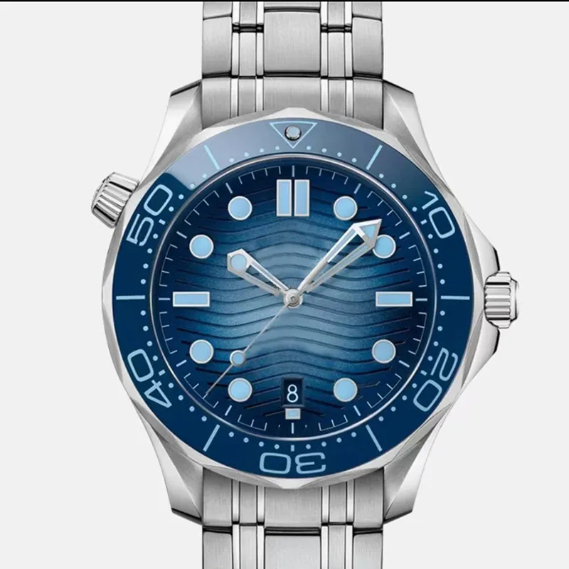 NOVO LANÇAMENTO Relógio Azul de Verão Cerâmica Moldura Rologio Azul 42MM Homens Mens Relógios Movimento Mecânico Automático Relógios de Pulso Rologio Automático Relógio de Pulso de Luxo rdz