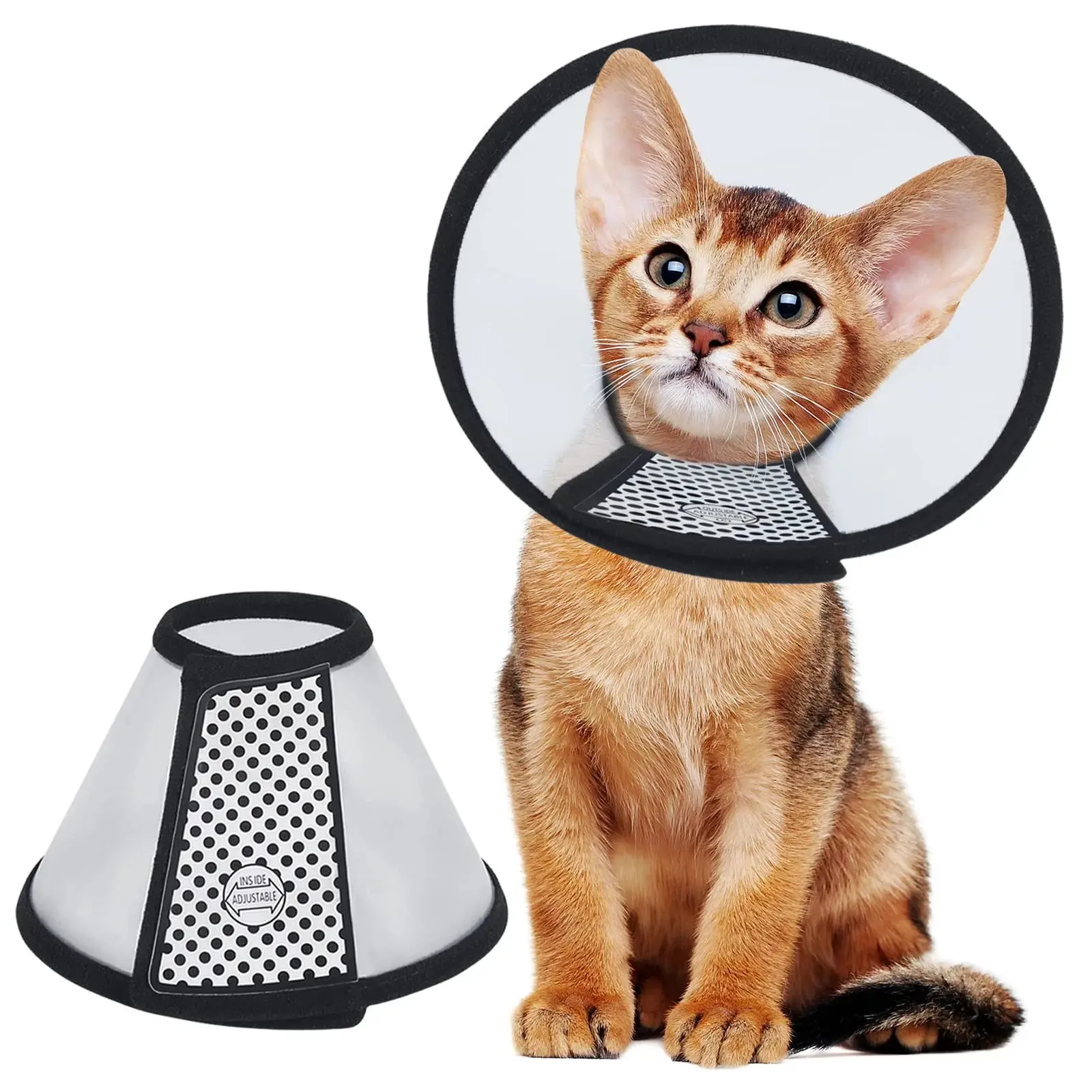 Dog Apparel Vivifying Cat Cone Adjustable Recovery Pet Lightweight Plastic Elizabethan Collar for Cats Mini Dogs and Rabbits 231116