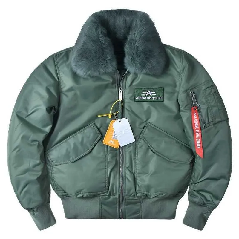 Męskie Parkas Nowy Alpha Martin Winter 45p Bawełniany płaszcz Lot Flight Bomber Kurtka Mężczyzn Casual Futro Zagłębia Baseball Wojskowy płaszcz J231116