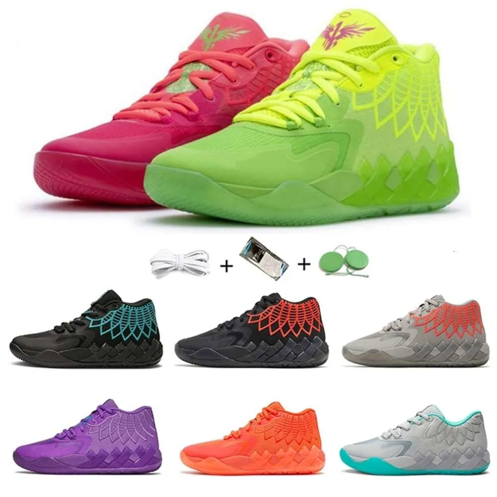 Avec boîte hommes femmes Lamelo Ball chaussures de basket-ball Lamelo 1 Mb.01 Black Blast City Queen LO UFO pas d'ici Rick et Morty Rock Ridge rouge hommes formateurs sport S