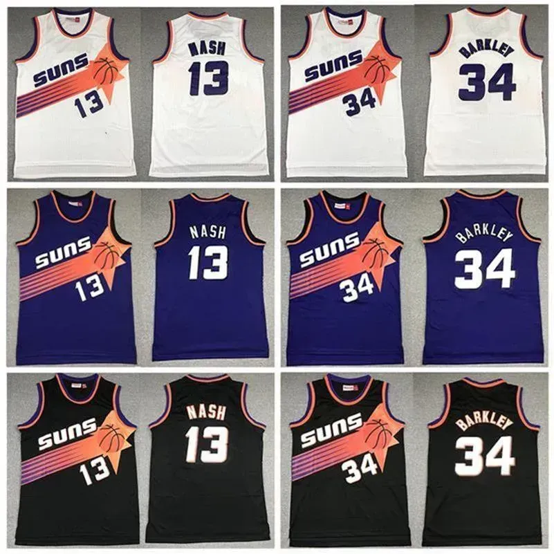 Cousu Steve Nash Retro Basketball Jerseys Charles Barkley Jersey Mitchell Ness Hommes Hardwoods Classic vintage Wear Vente chaude style hip hop personnalisé