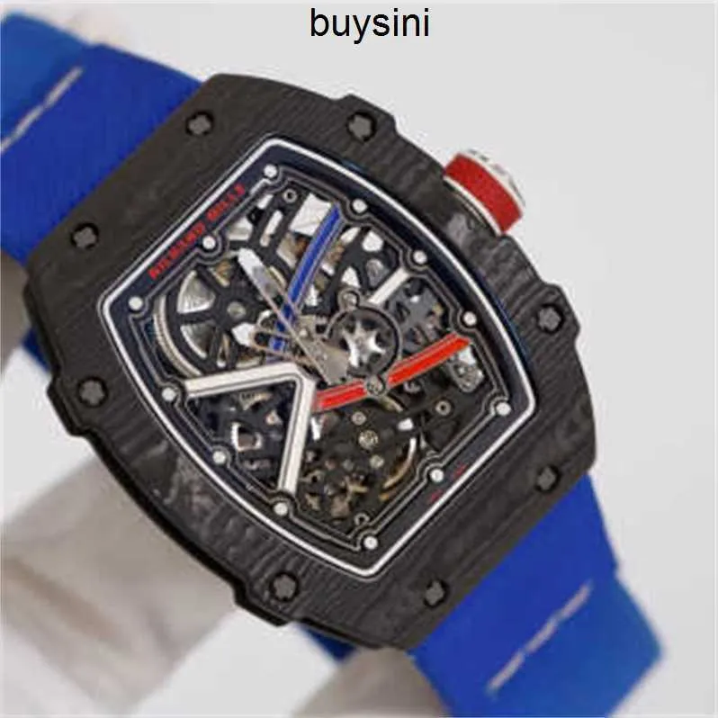 Automatisk Watch n Factory Carbon Fiber Case Designer Y Sweattproof Arvurs Mechanical Watches RM6702 Blue Mens Titanium Metal Dial Machinery Famous 5 YXGI11