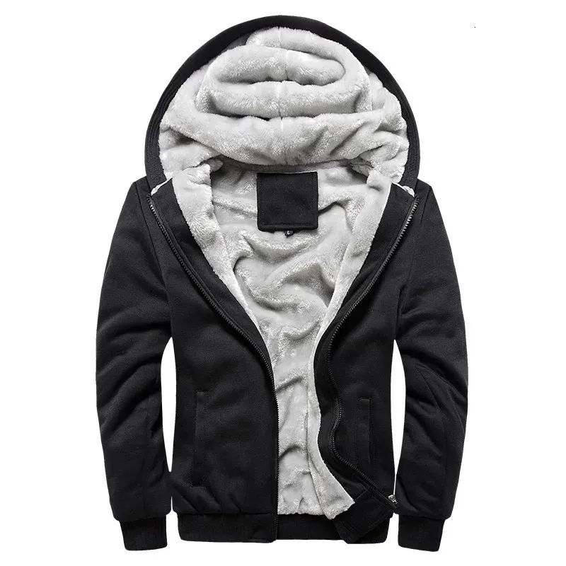 Mens Hoodies Sweatshirts Jacket Winter Thick Warm Fleece Zipper Coat Casual Tracksuit Sportwear Male M 5XL 231115