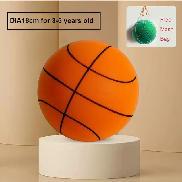 Basket-Ball Silencieux Taille 3/5/7 Avec Panier - Balle En Mousse Douce Et Muette Pour Enfants - Idéal Entraînement Intérieur Sans Bruit