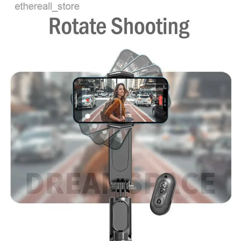 Stabilizers Gimbal Stabilizer Selfie Stick Tripod with Fill Light Wireless Bluetooth for IPhone Cell Phone Smartphone Handheld Q231117