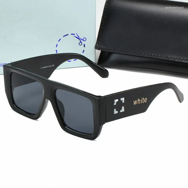 Lunettes de soleil carrées creuses en verre de styliste, noir et blanc, pour hommes et femmes, lunettes de pilote Hip Hop pour la plage