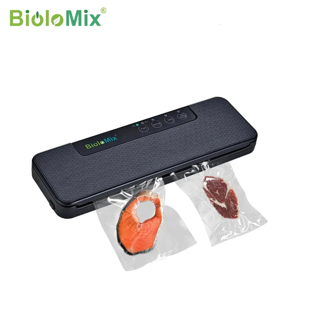 Other Kitchen Tools BioloMix Automatic Food Vacuum Sealer Wet or Dry Food Saver Packing Machine with 10pcs free bags for Sous Vide WhiteBlack W230 231115