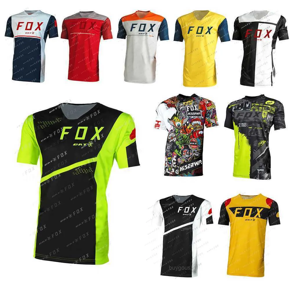 Men's T-Shirts Men's short sleeve Jerseys BAT Fox Mountain Bike MTB Shirts Offroad DH Motorcycle Jersey Motocross Sportwear