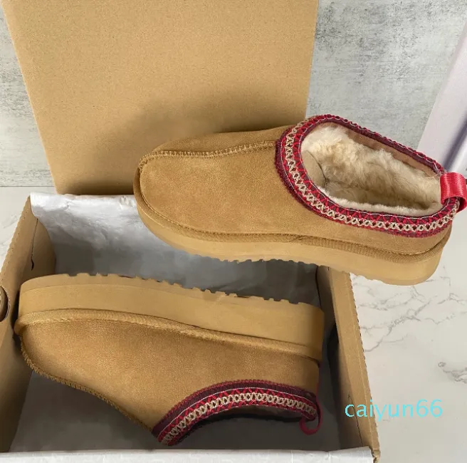 Womens Slippers Fur Slides Classic Platform Boot Mustard Seed Slip-On Les Petites Suede Wool Blend Comfort Winter Ankle Short Boot