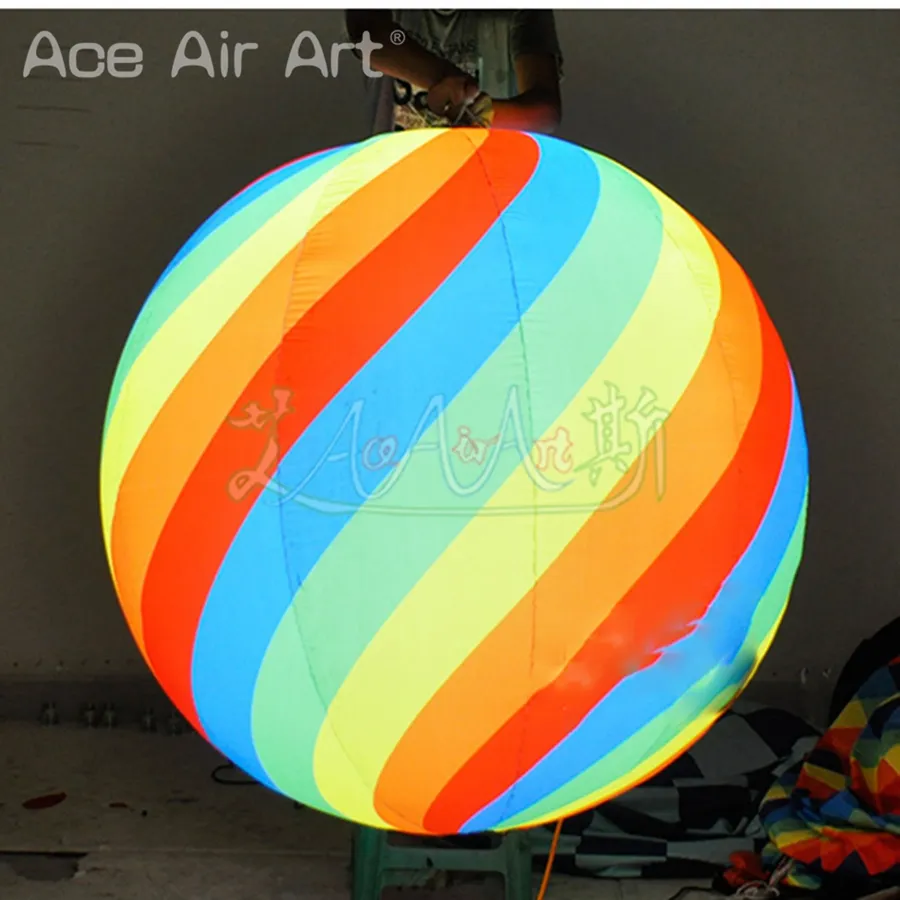 Large Inflatable Painted Ball With Lights Suitable For Outdoor Event Lighting Inflatable Balloon Party Decoration