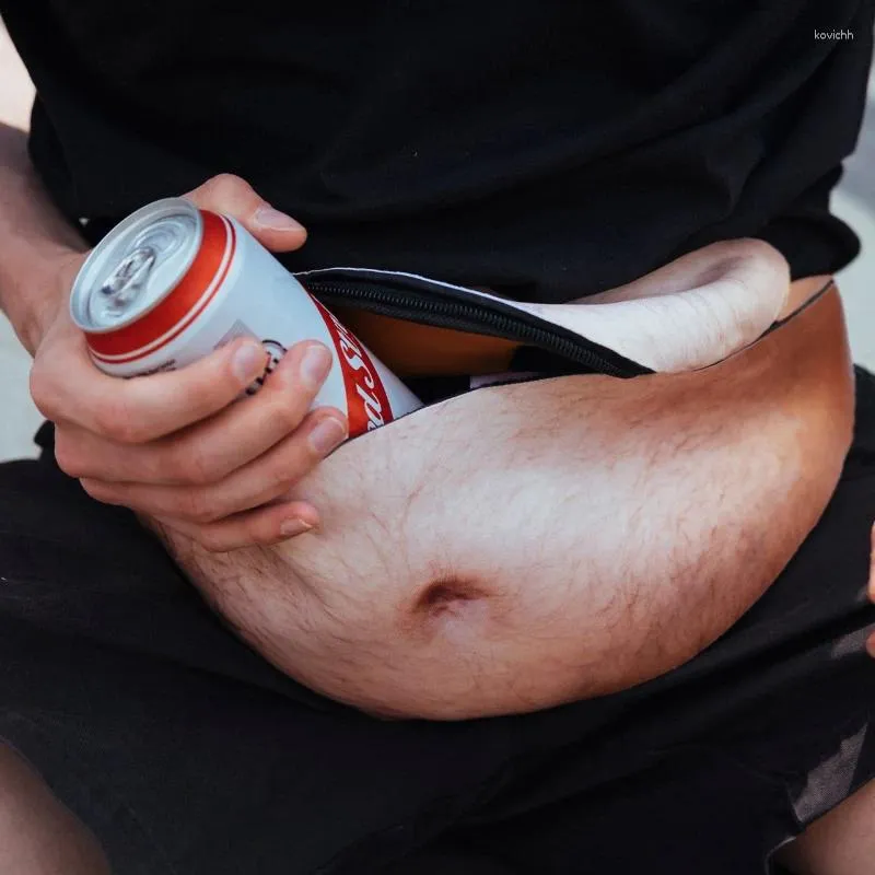 Heuptassen Grappige Vader Bod Geld Heuptas Mannen Reizen Vleeskleur Creatieve Heuptasje Bier Dikke Buik Bum Pouch