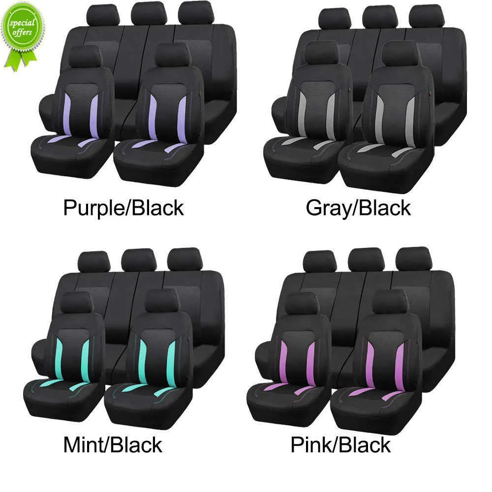 2023 Breathable Mesh Fabric Car Seat Covers Accessories Interior With Back Pocket Cover Can Split Airbag Compatible