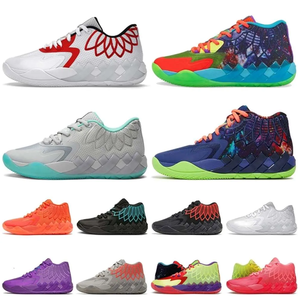 Met doos LaMelo Ball 1 MB.01 Heren Basketbalschoenen Pumps Zwart Blast City LO UFO Not From Here Queen City Rick en Morty Rock Ridge Rood Heren Designer Trainers Sport S