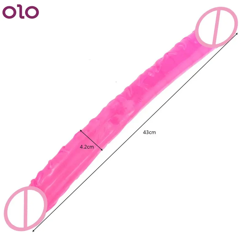 Dildos / Dongs Duplo Vibrador Pênis Grande para Mulheres Lésbicas Anal Butt Plug Flexível Soft Jelly Dual Ended Dong Adulto Jogo Feminino Masturbação 231116