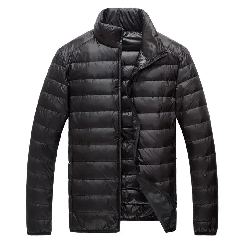 Herrjackor Style Ultra Light Short Down Jacket Men's Packable Lightweight Long-Sleeve Full-Zip Puffer Jacket S-6XL 231116